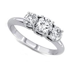 1.50 ctw Round cut Three Stone Diamond Ring, G-H, SI2