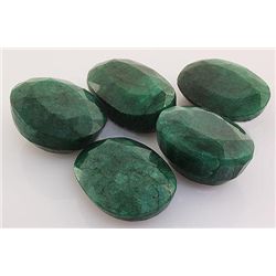 285.40ctw Faceted Loose Emerald Beryl Gemstone Lot of 5