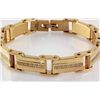 Image 2 : Men's Electroplated Link Gold Bracelet 8 3/4"