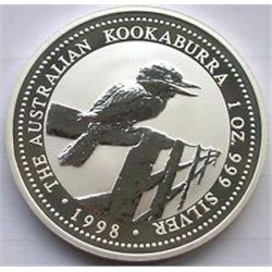 1998 1 oz Proof Silver Australian Kookaburra