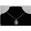 Image 2 : 35.00ctw Black Jade & Dragon Silver Round Pendant