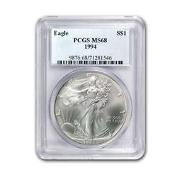 1994 1 oz Silver American Eagle MS-68 PCGS