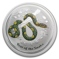 2013 2 oz Australian Silver Year of the Snake Colorized