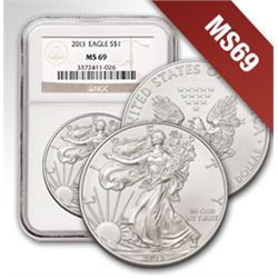 2013 1 oz Silver American Eagle MS-69 NGC (ER)