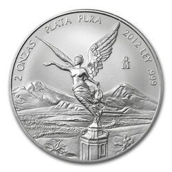 2012 2 oz Silver Mexican Libertad (Brilliant Uncirculat