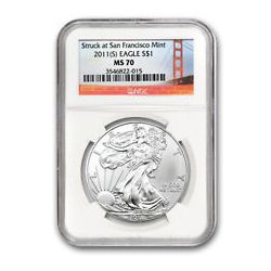 2011 (S) Silver Eagle NGC MS-70 San Francisco Golden Ga