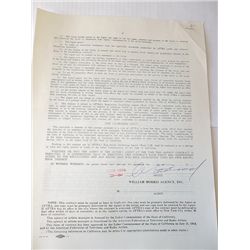 Clint Eastwood 1973 William Morris Agency Signed Contract