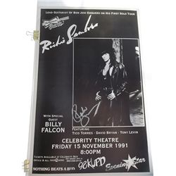 Richie Sambora Signed Original 1991 Solo Concert Poster
