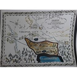 Pernell Roberts  Bonanza  Signed 11x14 'Ponderosa' Map Photo