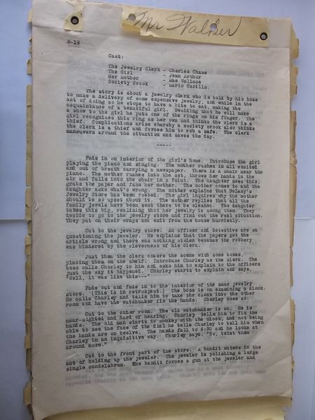 Oliver Hardy Rare Original Silent Film Script