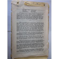 Oliver Hardy Rare Original Silent Film Script