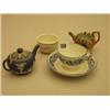 Image 1 : Caughley cup and saucer, miniature Wedgwood teapot and two other items…