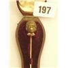 Image 1 : Victorian boxed hat pin in form of negro head complete with diamond eyes and enamelled collar, bo…