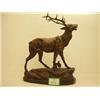 Image 1 : 20c cold cast bronze of stag baying, 20x15", on oval marble base…