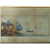 Image 1 : Framed watercolour of foreshore scene with boats, signed E.E. Earp 9x20"…