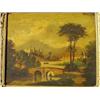 Image 1 : Early 19th century oil on canvas of river scene, continental school, 20x23"…