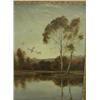 Image 1 : Framed oil on canvas signed Thomas Kennedy 'A Silent Pool' 22x20"…