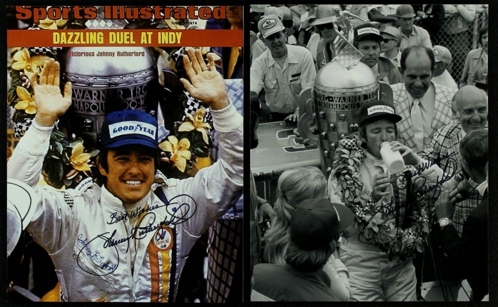 Lot of (2) Johnny Rutherford Signed 8x10 Photo Inscribed 