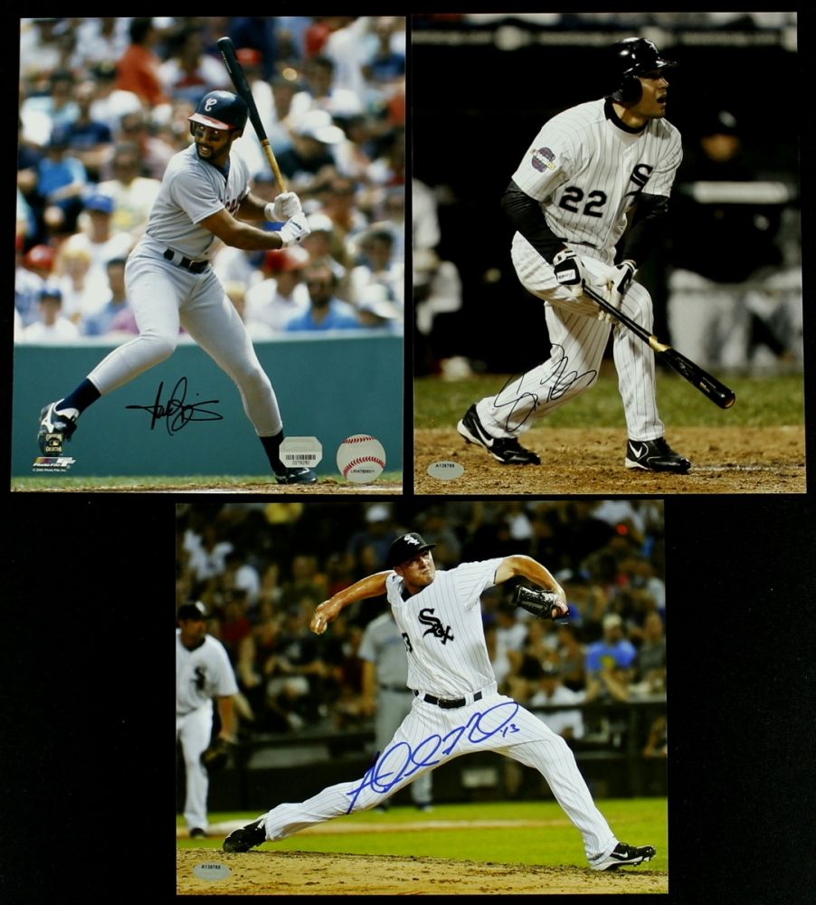 Addison Reed Signature Lot of (3) White Sox Signed 8x10 Photos with Harold Baines, Addison ...