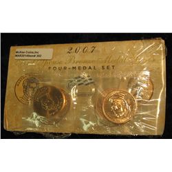 302. 2007 First Spouse Bronze Medal Set:  This four-medal set includes one each of the  1-5/16-inch 