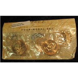 303. 2007 First Spouse Bronze Medal Set:  This four-medal set includes one each of the  1-5/16-inch 