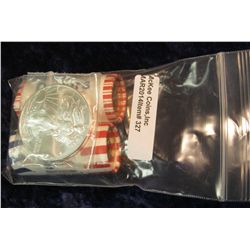 327. 2007 P Mint wrapped Roll of George Washington Golden Presidential Dollars & a Bank Wrapped Roll