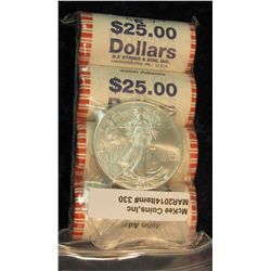 330. $100 face value in John Adams Bank-wrapped Rolls of Golden Presidential Dollars & 2008 Gem BU A