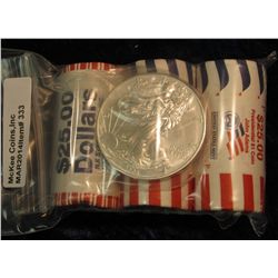 333. U.S. Philadelphia Mint-wrapped rolls of James Madison & John Adams; a bank-wrapped roll of Jame