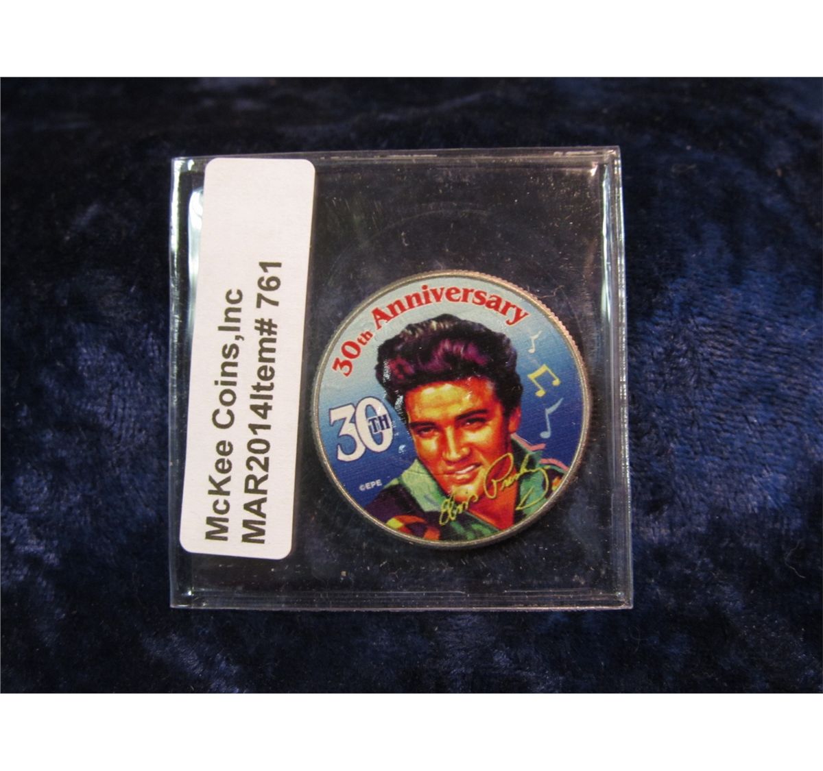 761. Colorized Kennedy half dollar – Elvis Presley 30th Anniversary