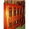 Image 1 : Oriental fruitwood spice cabinet with patterned and pictured panels, consisting of drawers and cu…
