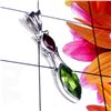 Image 1 : 3.20g Pendant of Peridot and Garnet Sterling Silver