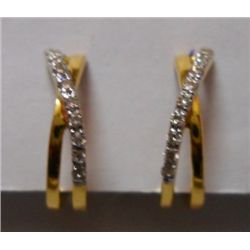 4.135g Earring of Diamond 0.22 Ctw in18kt Yellow Gold