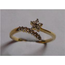 Ring of Diamond 0.09 Ctw in 1.45g 14kt Yellow Gold