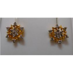 Earring of Diamond 0.45 Ctw in 2.89g 18kt Yellow Gold