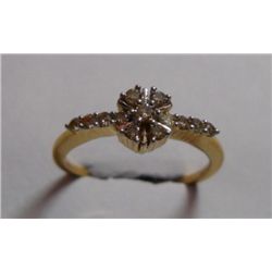 2.96g Ring of Diamond 0.27 Ctw in 18kt Yellow Gold