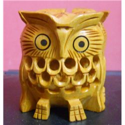 Wooden Decorative Three Cut Owl With Baby Inside