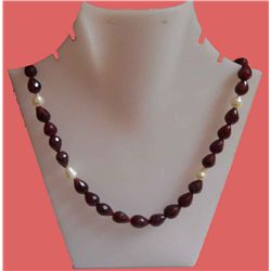 Ruby, Pearl 289.30 CTW Necklace