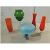 Image 1 : LOT 5 MID-CENTURY MODERN GLASS STYLIZED VASES &