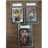 Image 1 : LOT 3 GRADED FOOTBALL PLAYER CARDS: 1999 SKYBOX #