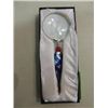 Image 1 : MURANO STYLE BLUE & SILVER GLASS HANDLE MAGNIFYING