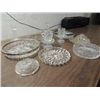 Image 2 : LOT 12 VINTAGE GLASSWARE: 4 DIVIDED TRAYS, 3 PAIR
