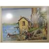 Image 2 : 31X25 1966 ORIGINAL WATER COLOR FISHERMEN BY FRED