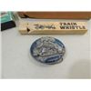 Image 4 : LOT 10 TRAIN REALTED COLLECTIBLES: WOOD WHISTLES,