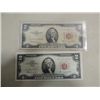 Image 1 : LOT 2 RED SEAL 2 DOLLAR BANK NOTE: 1953C & 1963