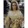 Image 2 : VINTAGE 48"H KNEELING PAPER MACHE & CLOTH MARY &