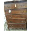 Image 3 : ANTIQUE OAK 5 LOCKING DRAWER DRESSER &