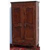 Image 1 : C19th French fruitwood 2-door armoire with ornate brass escutcheons & drawer...