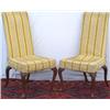Image 1 : Pair of early C18th Queen Anne period walnut & upholstered high-back side...