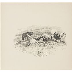Olaf Seltzer - Human wolves. Carcass of beef butchered on the range.