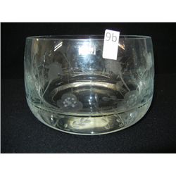 Krosno Poland Etched Glass Bowl